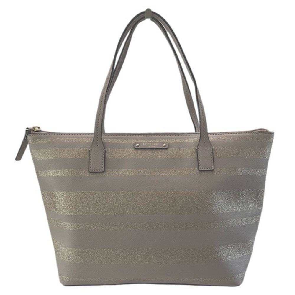 Kate Spade Haven Lane Hani Glitter Stripe Tote Gray Lavender NWT | Shoulder Bag